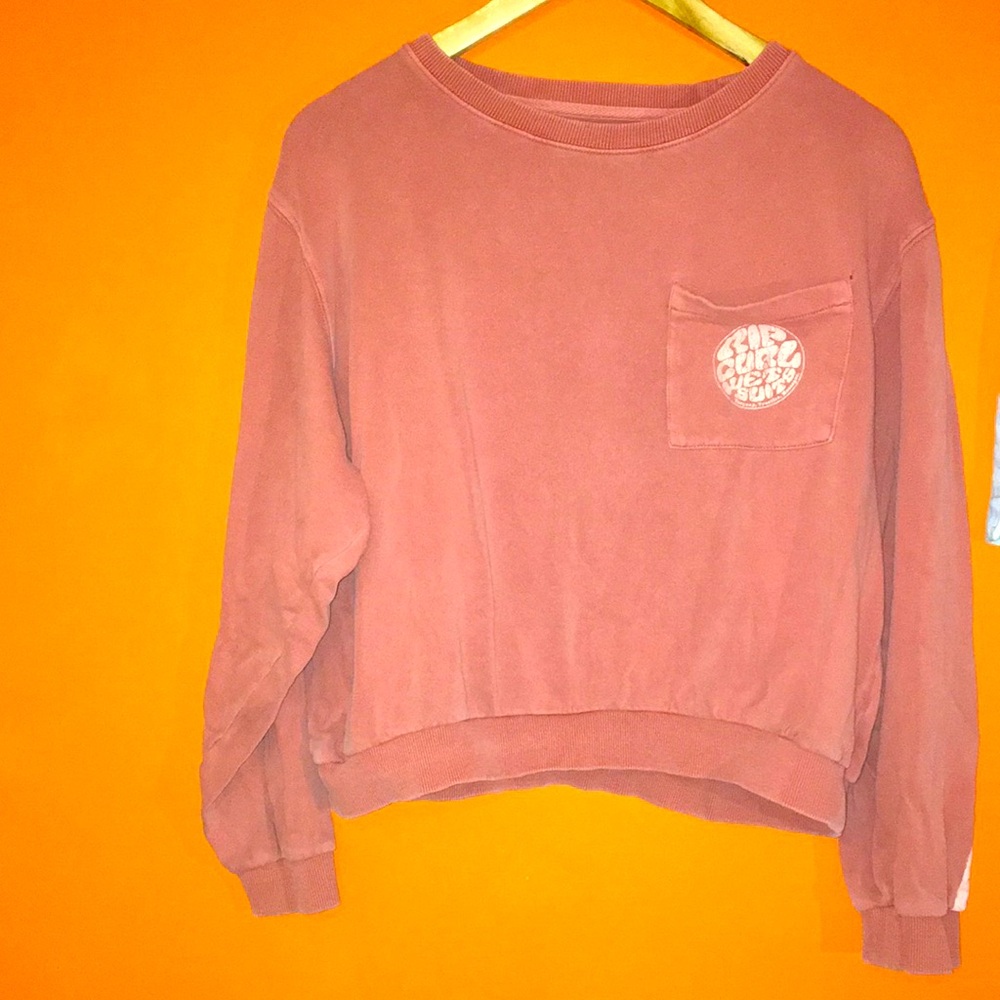 Rip Curl Casual Pink Crewneck Sweatshirt Cotton Top XS/Small Oversized Surf Wear